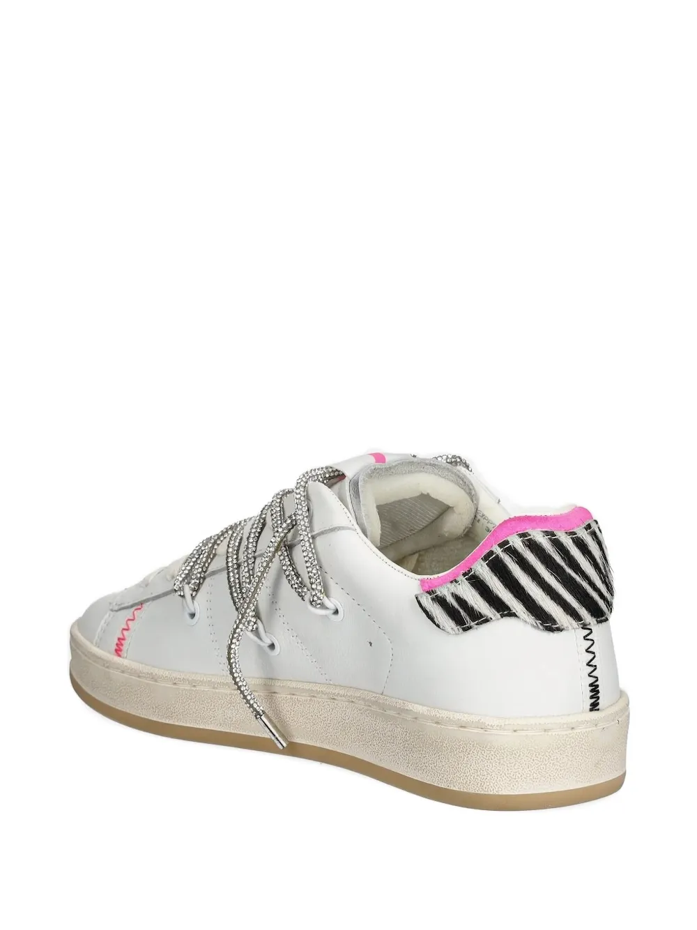 Crime London Sneakers met stras en zebravlak - Wit