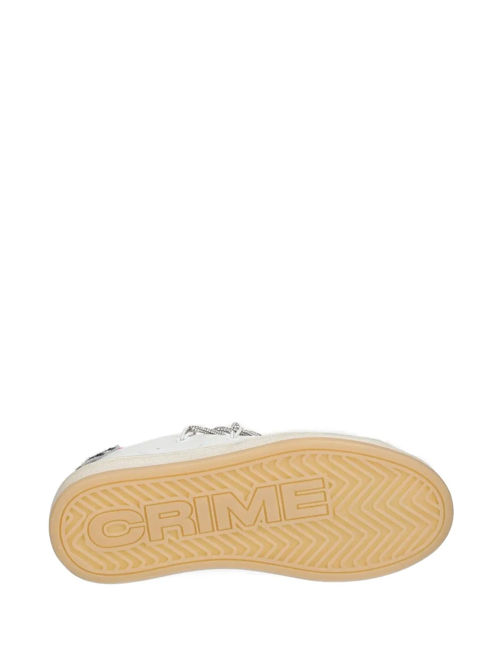 Crime London Zebra-panel Rhinestone Sneakers In White
