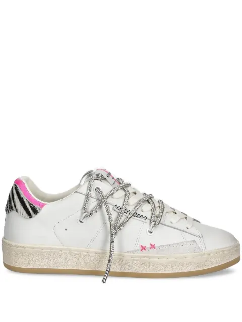 Crime London zebra-panel rhinestone sneakers