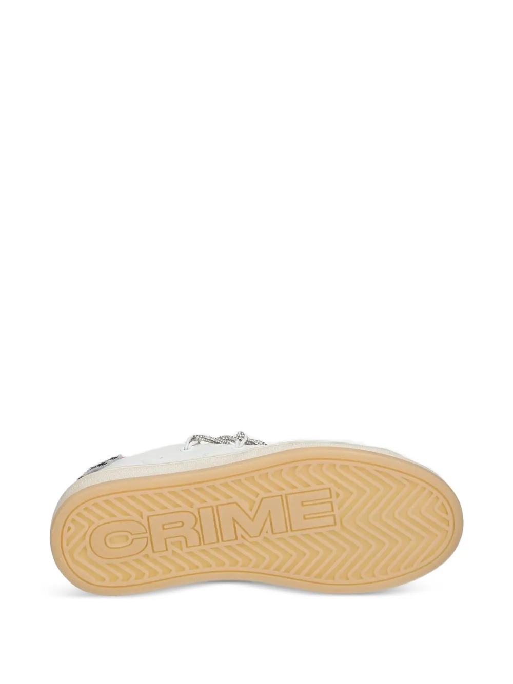 Crime London zebra-panel rhinestone sneakers White