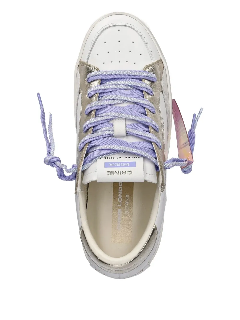 Crime London metallic-details palm-tree sneakers White