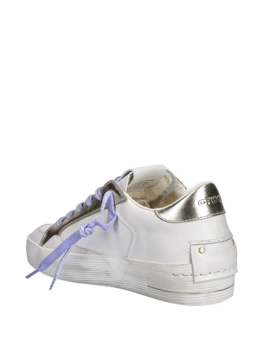 Crime London Metallic-details Palm-tree Sneakers In White