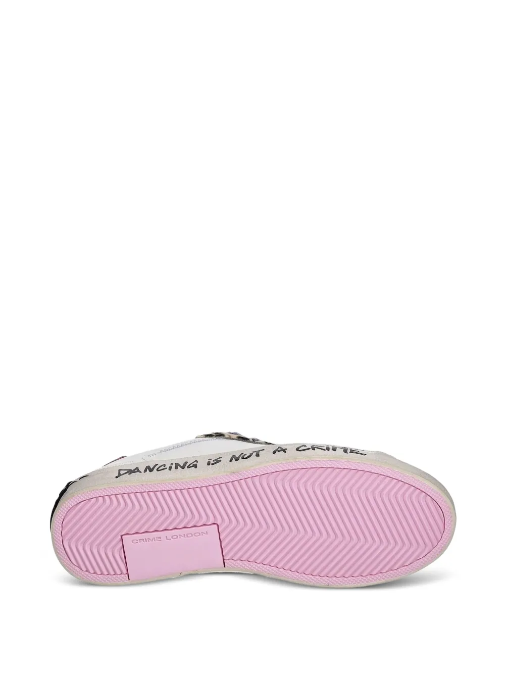 Crime London leopard-print lace-up sneakers White