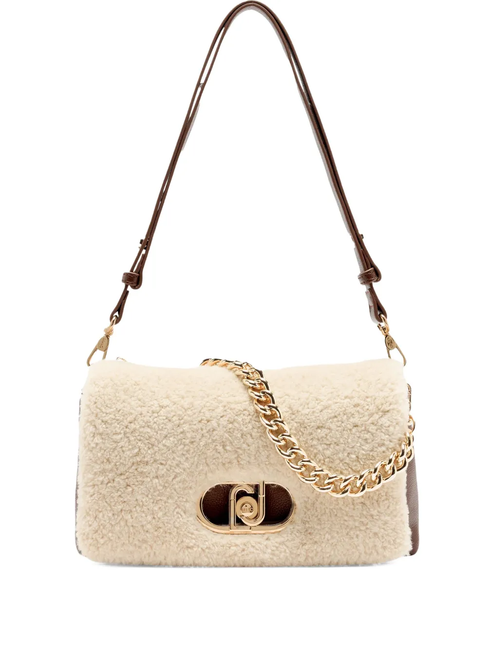 LIU JO medium LaPuffy teddy crossbody bag Bruin