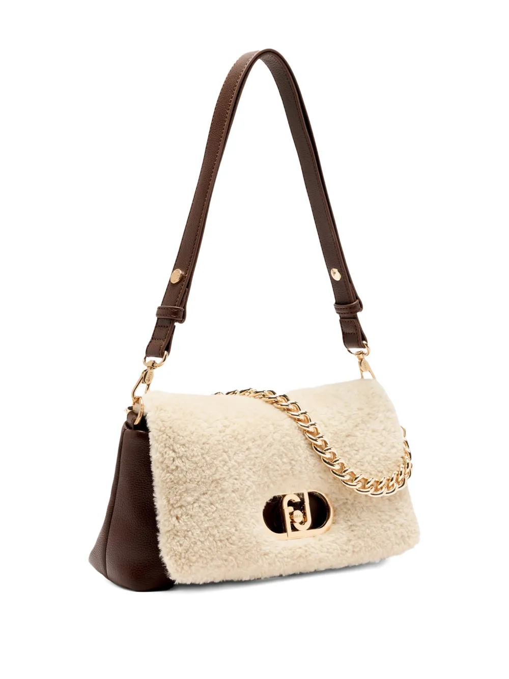 LIU JO medium LaPuffy teddy crossbody bag Bruin