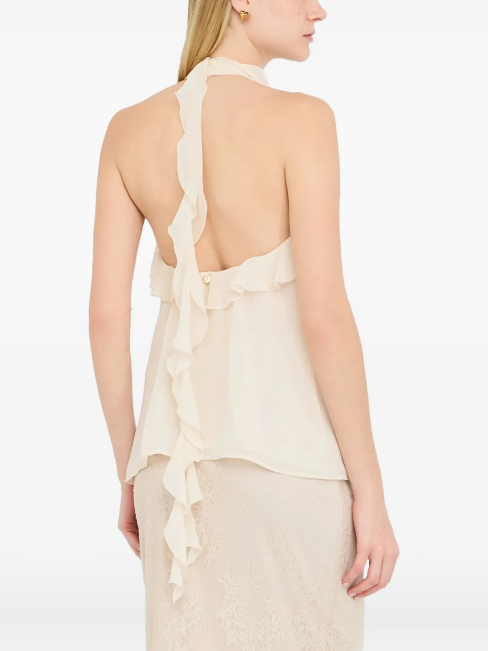 LIU JO ruffled halter top Wit
