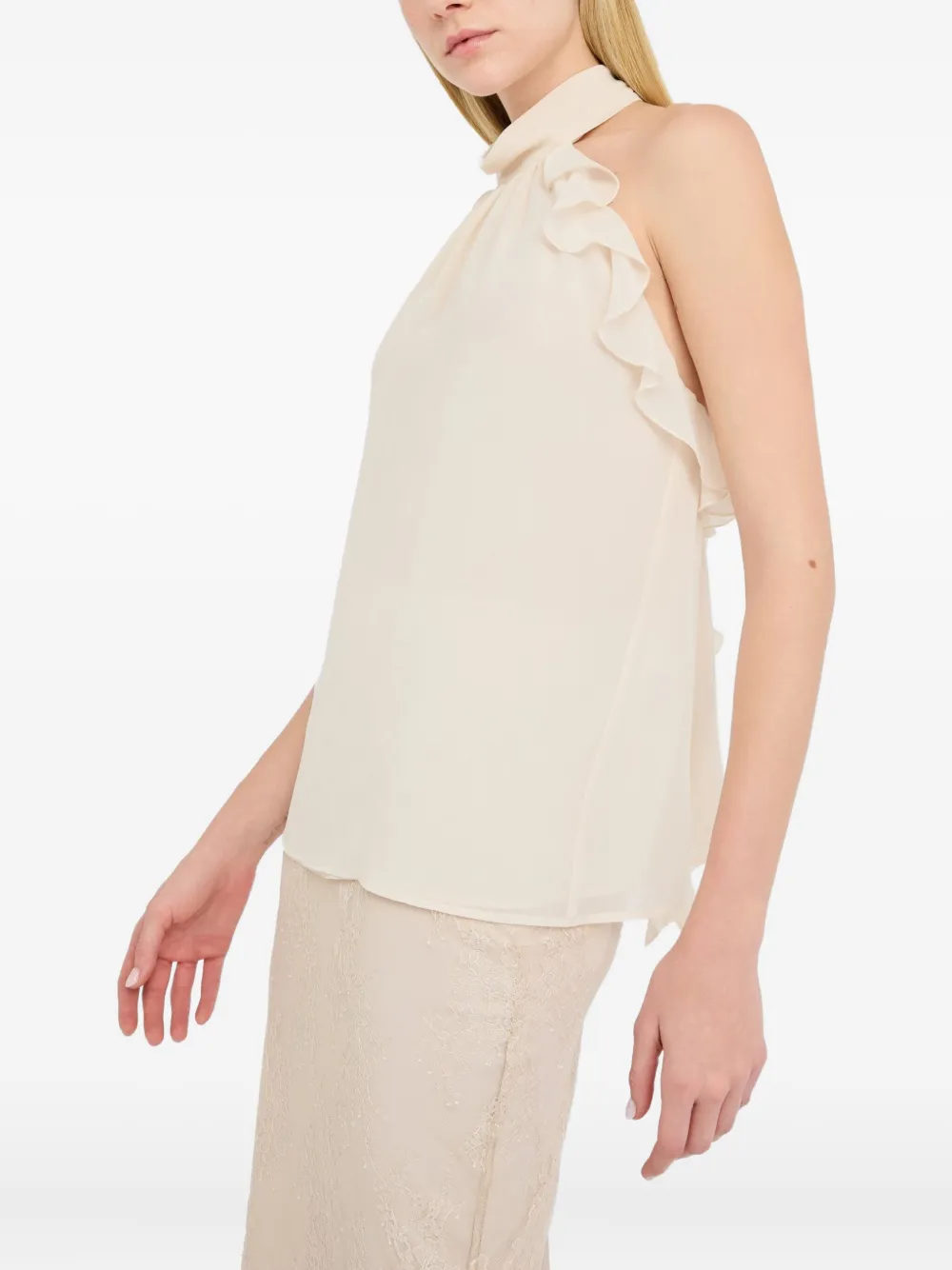 LIU JO ruffled halter top Wit