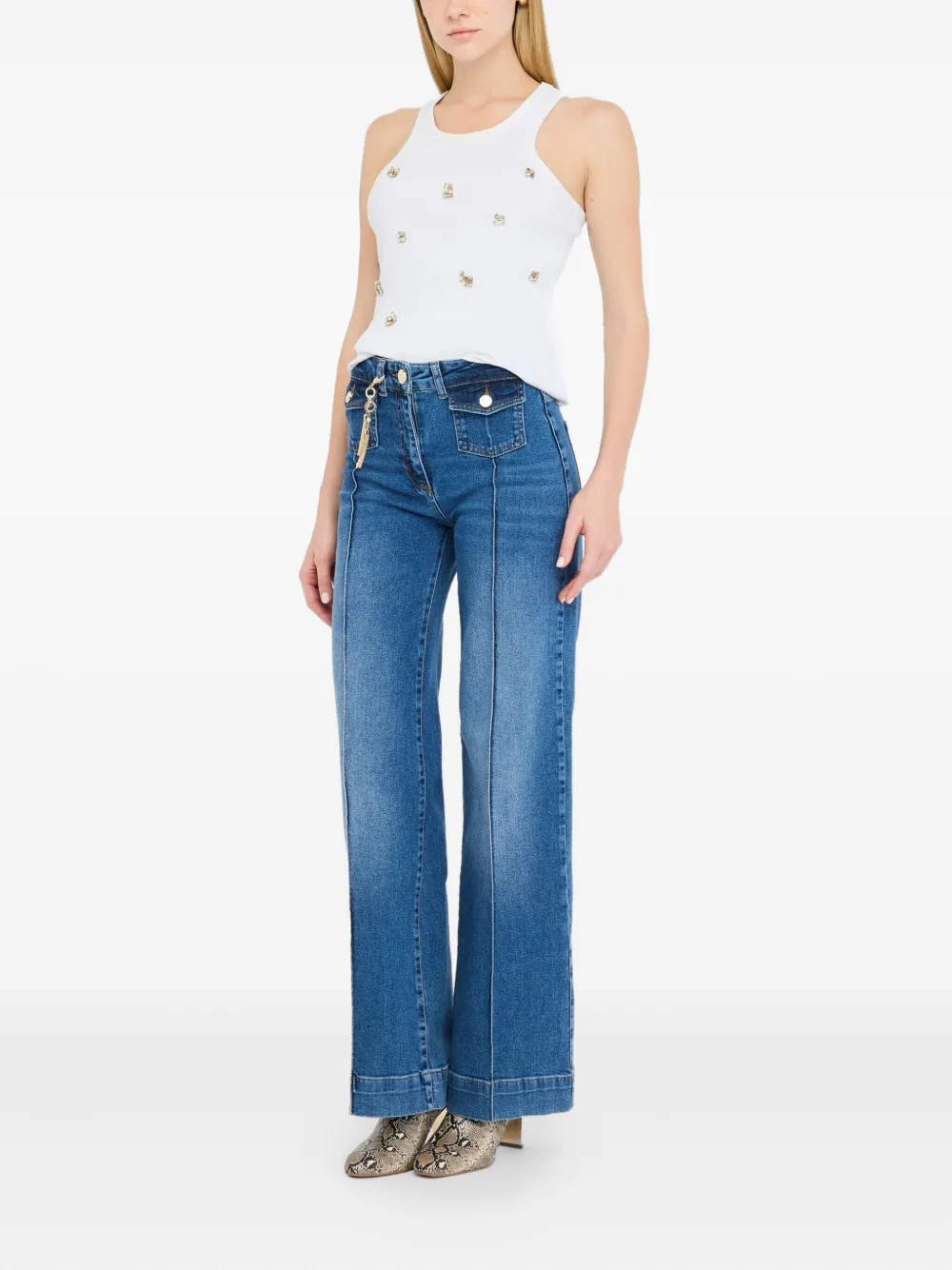LIU JO ironed-pleat jeans Blauw