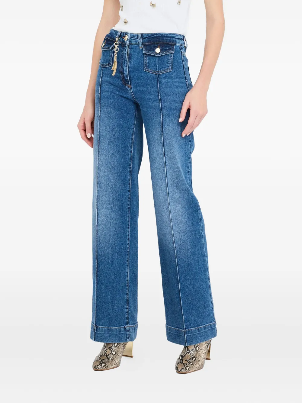 LIU JO ironed-pleat jeans Blauw