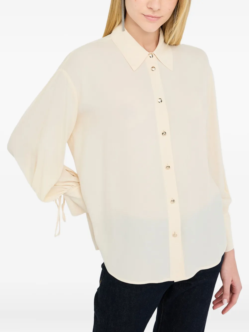 LIU JO Blouse met gestrikte manchetten Wit