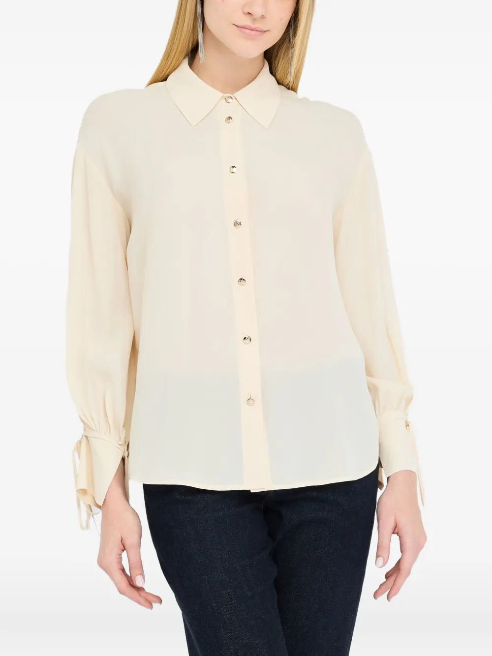 LIU JO Blouse met gestrikte manchetten Wit