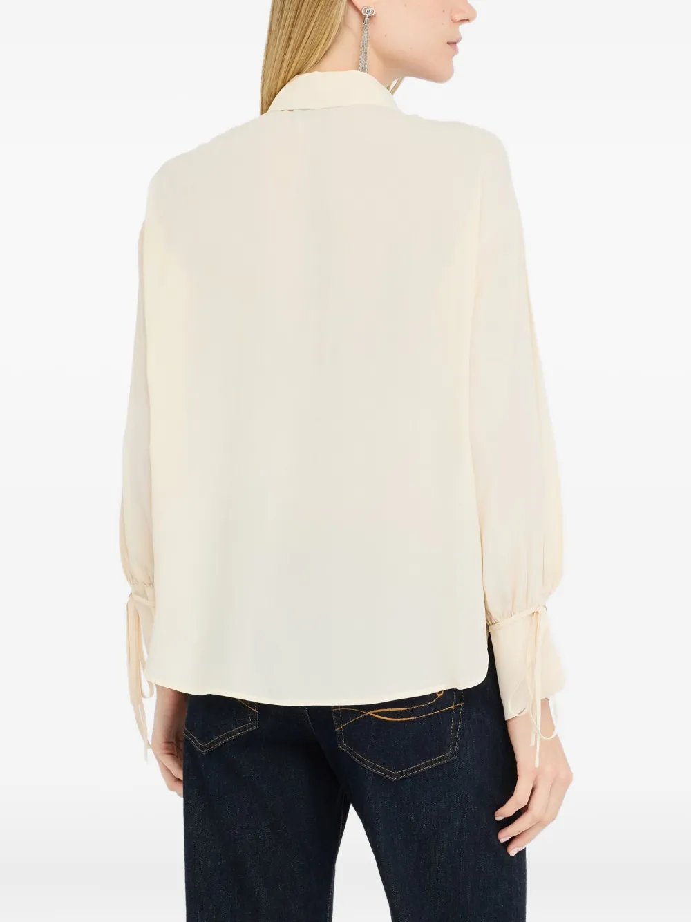 LIU JO Blouse met gestrikte manchetten Wit