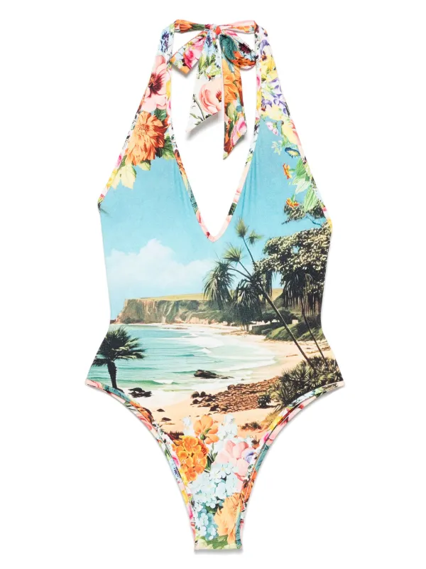 Camilla Bathing Bombshell Swimsuit in Blue