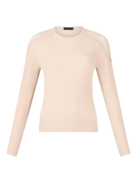LIU JO lace-detailed rib knit sweater