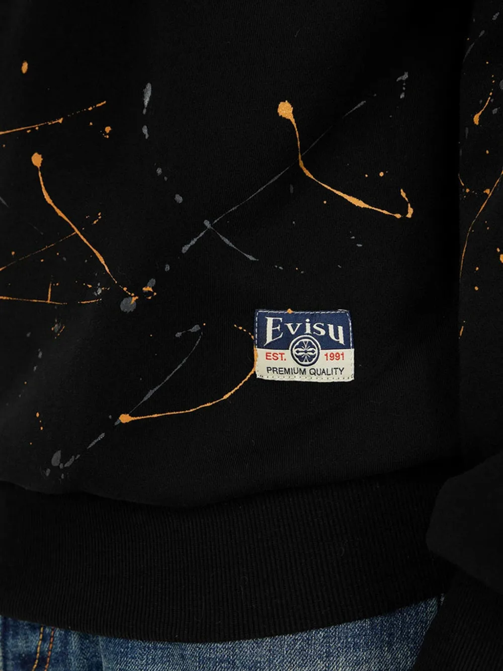 EVISU Sweater met tekst Zwart