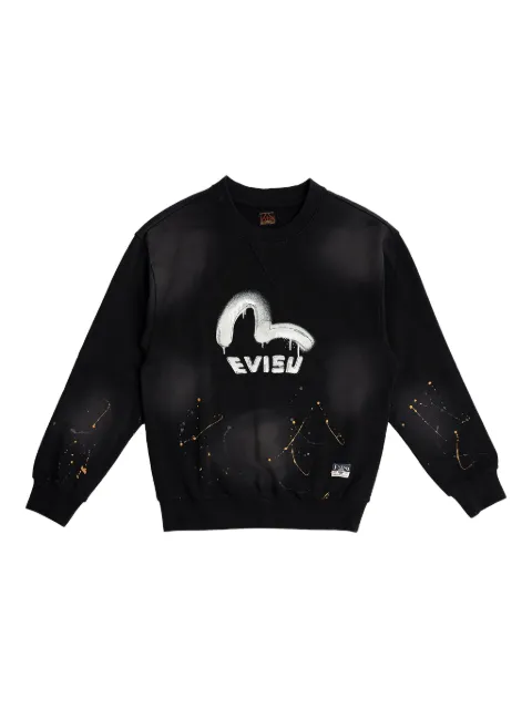 EVISU paint-splatter sweatshirt