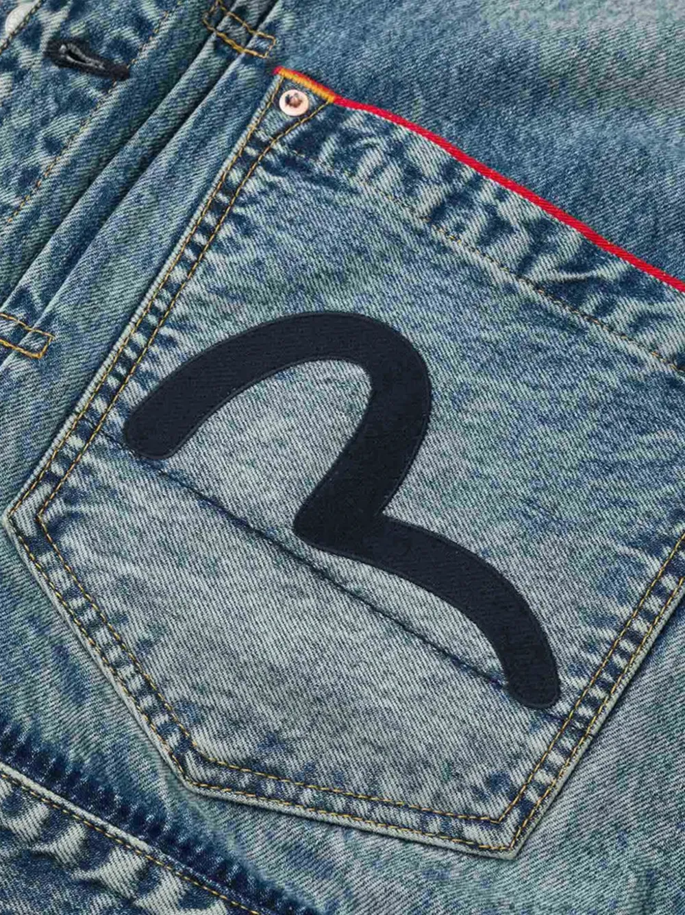 EVISU Denim jack met logopatch Blauw