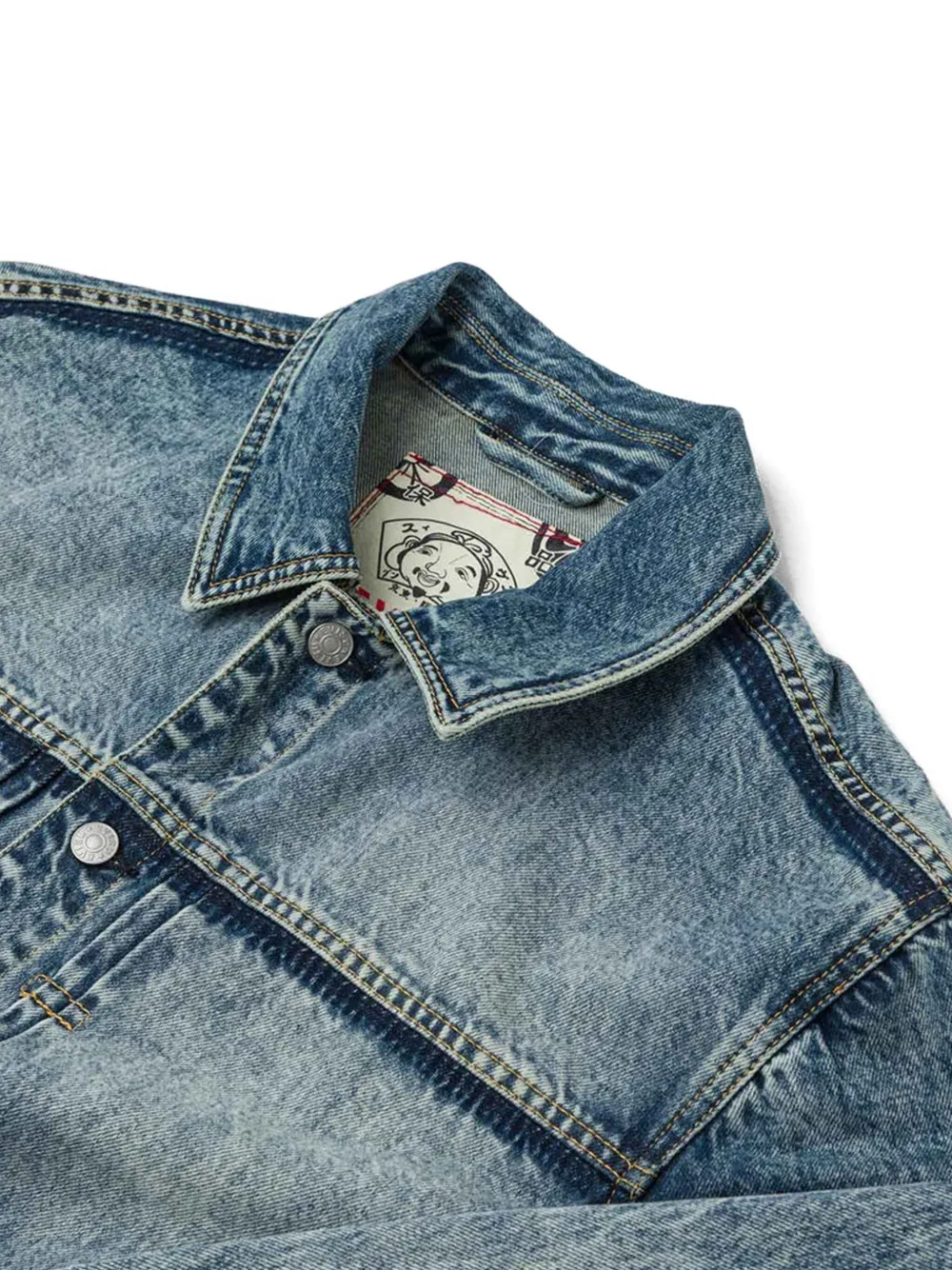 EVISU Denim jack met logopatch Blauw