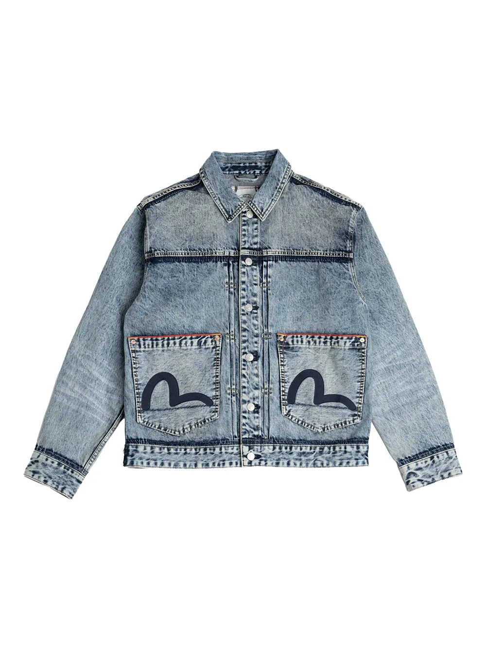 EVISU Denim jack met logopatch Blauw