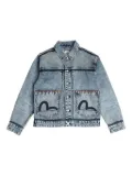 EVISU logo-patch denim jacket - Blue