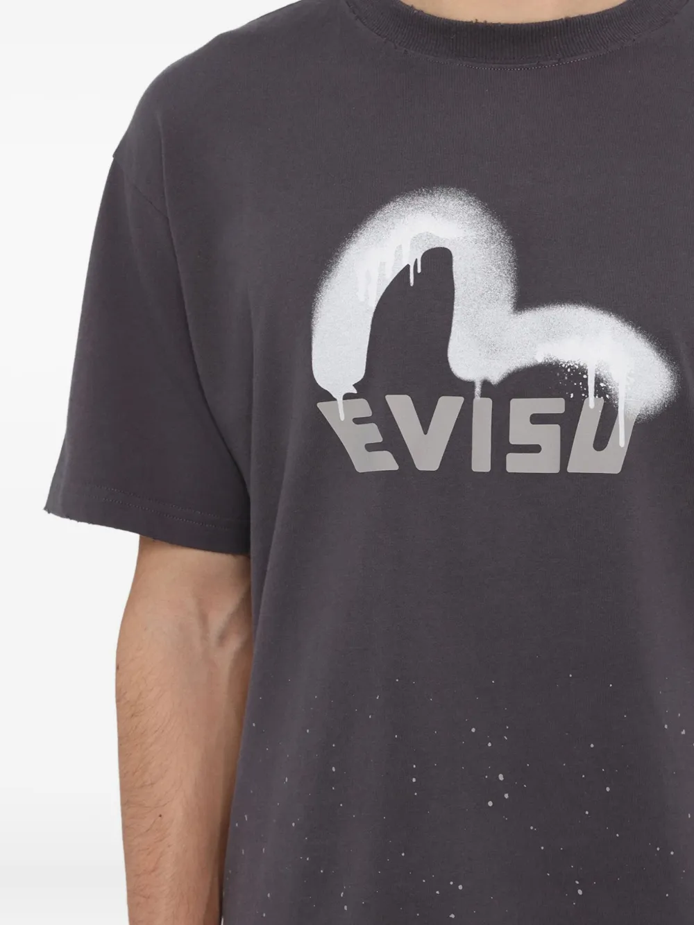 EVISU spray-logo T-shirt Grijs