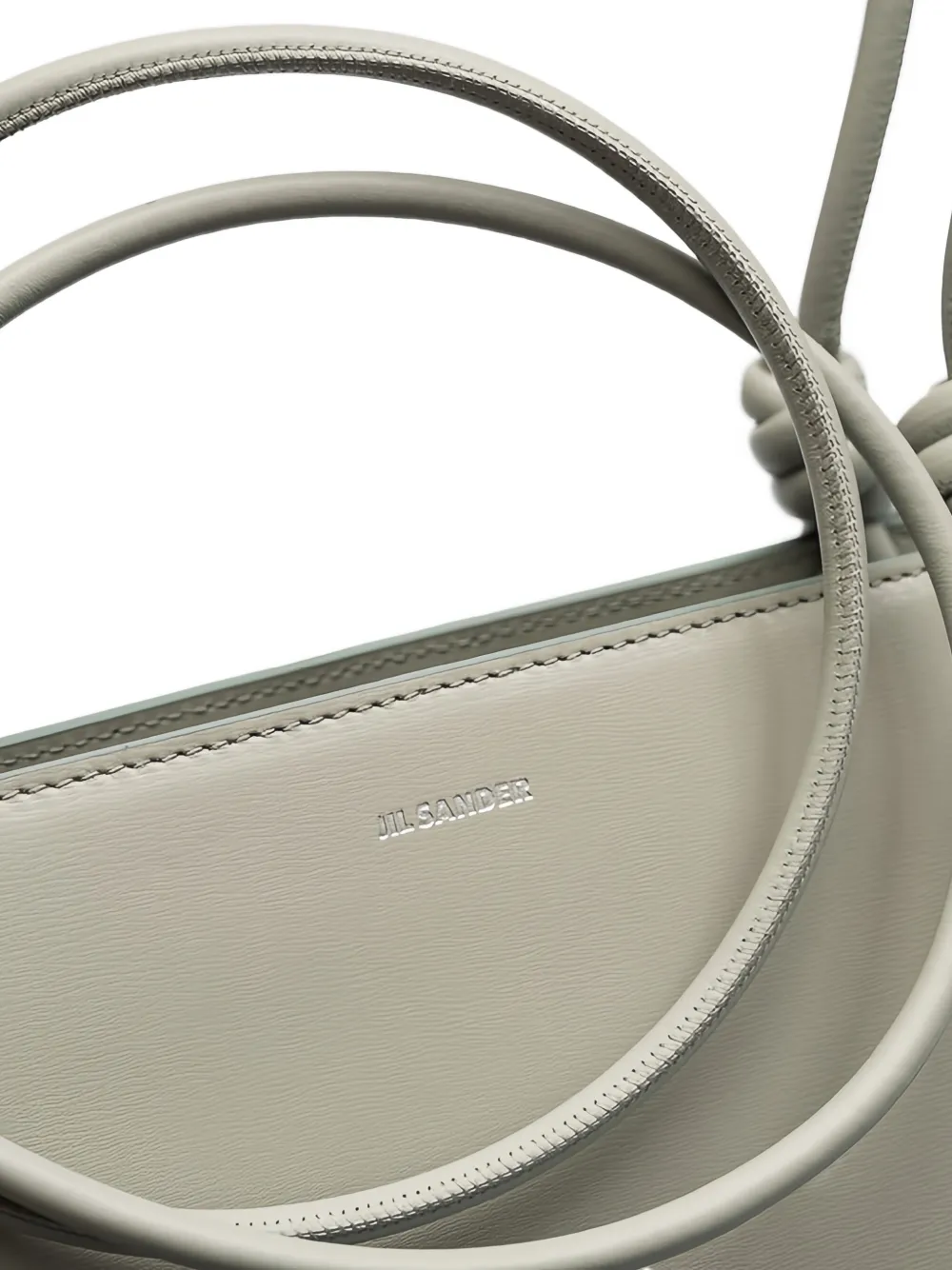 Jil Sander Leren schoudertas met geknoopt detail Grijs