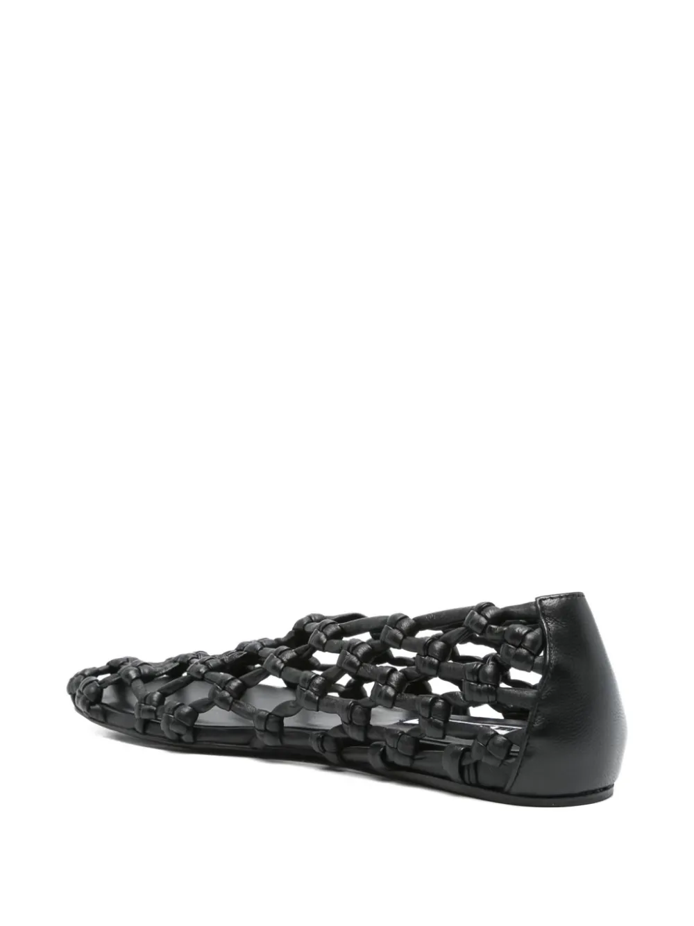 Jil Sander knotted leather ballet flats Black