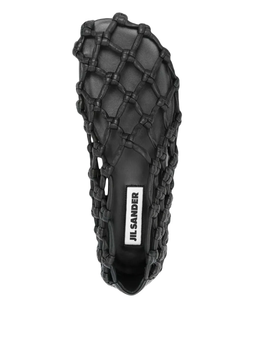 Jil Sander knotted leather ballet flats Black