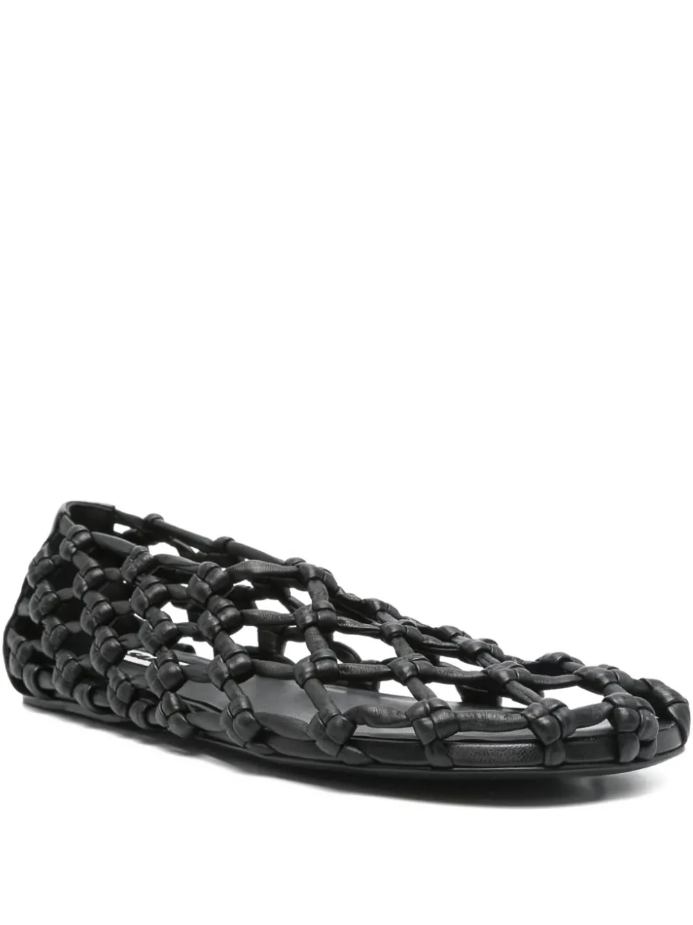 Jil Sander knotted leather ballet flats Black