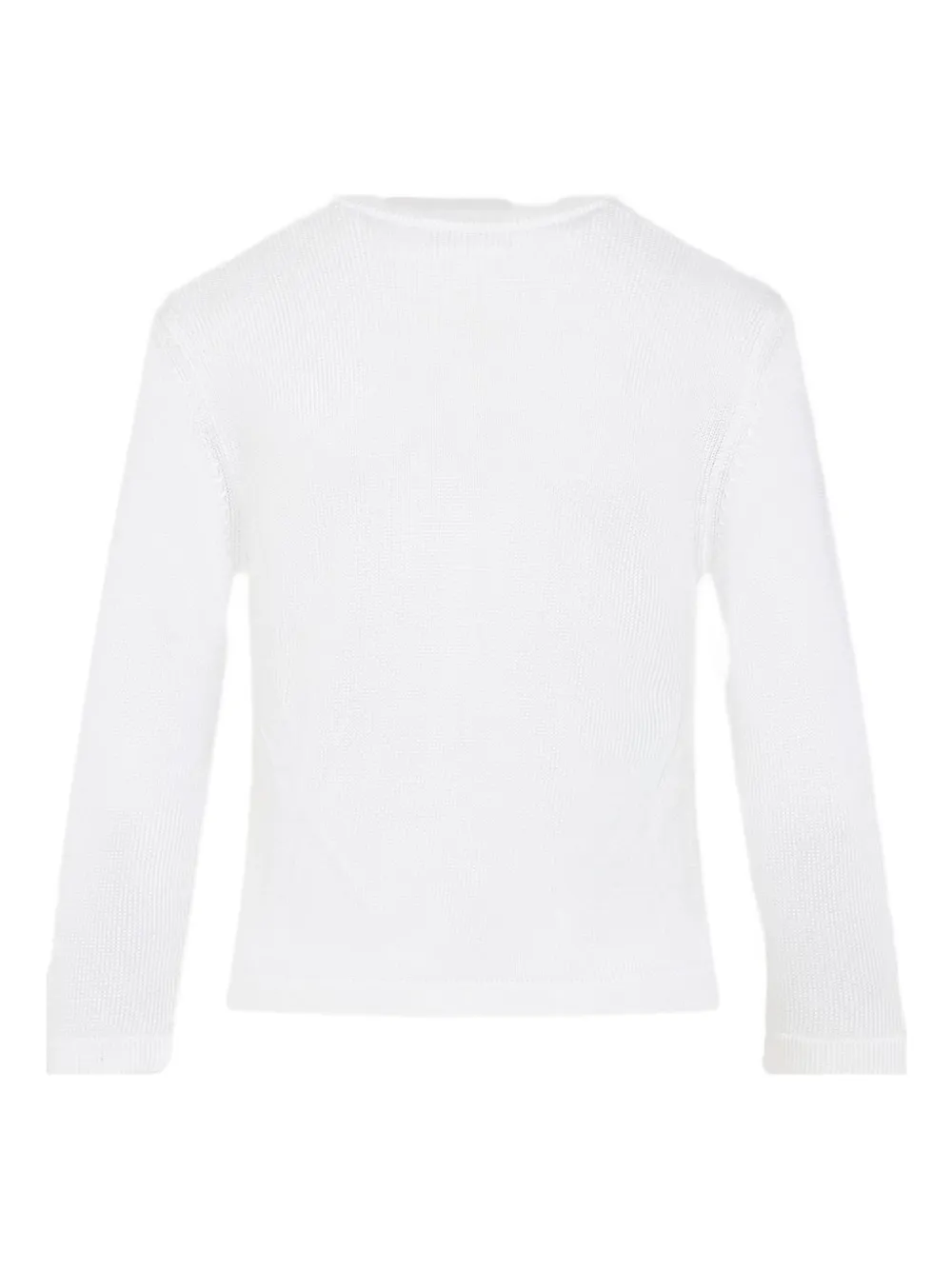 Jil Sander Crochet Flower Three-quarter Sleeve Cardigan In White