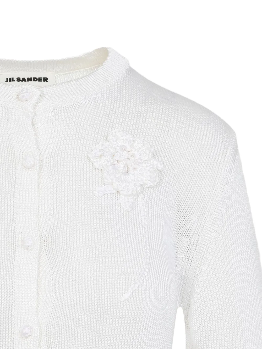 Jil Sander Vest verfraaid met bloemen Wit
