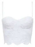 L'Agence floral-lace bralette - White