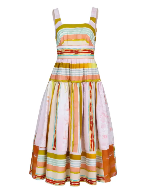 Hunter Bell vestido midi Mara con rayas estampadas