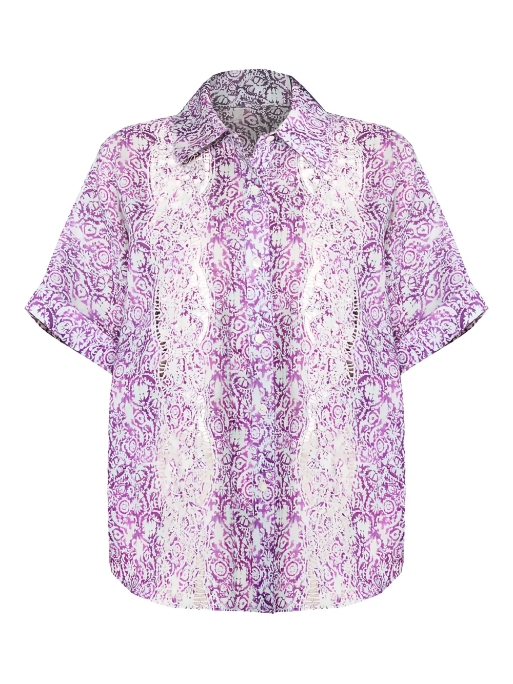 Christy Lynn Lilian embroidered-insert shirt | Purple | Image 1