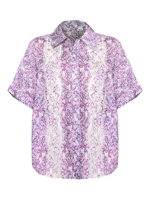 Christy Lynn Lilian embroidered-insert shirt