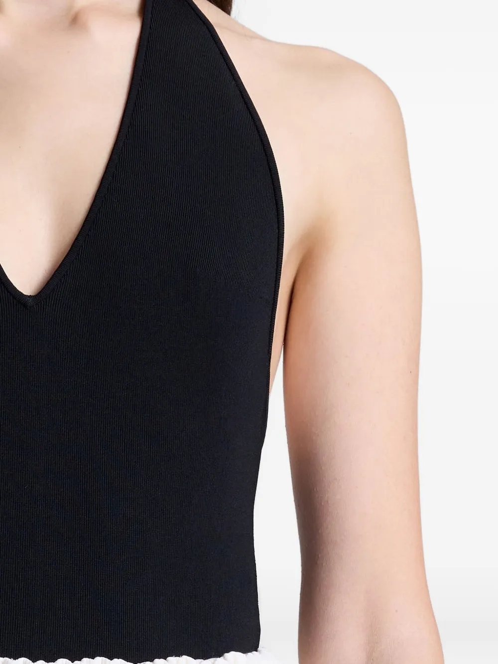 A.l.c Halter-neck Pleated Bodysuit In Black
