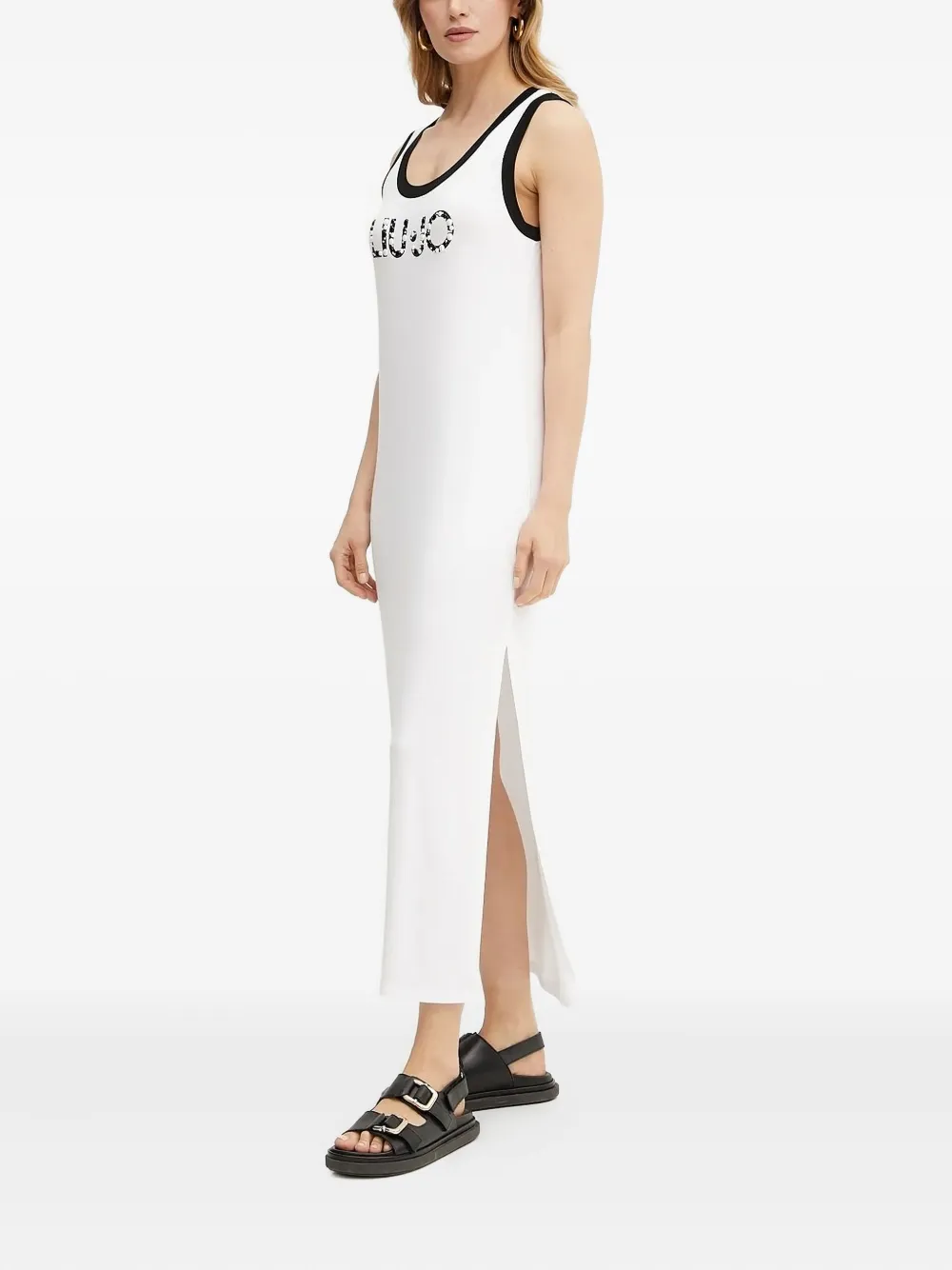 LIU JO pearl-embellished midi dress Wit