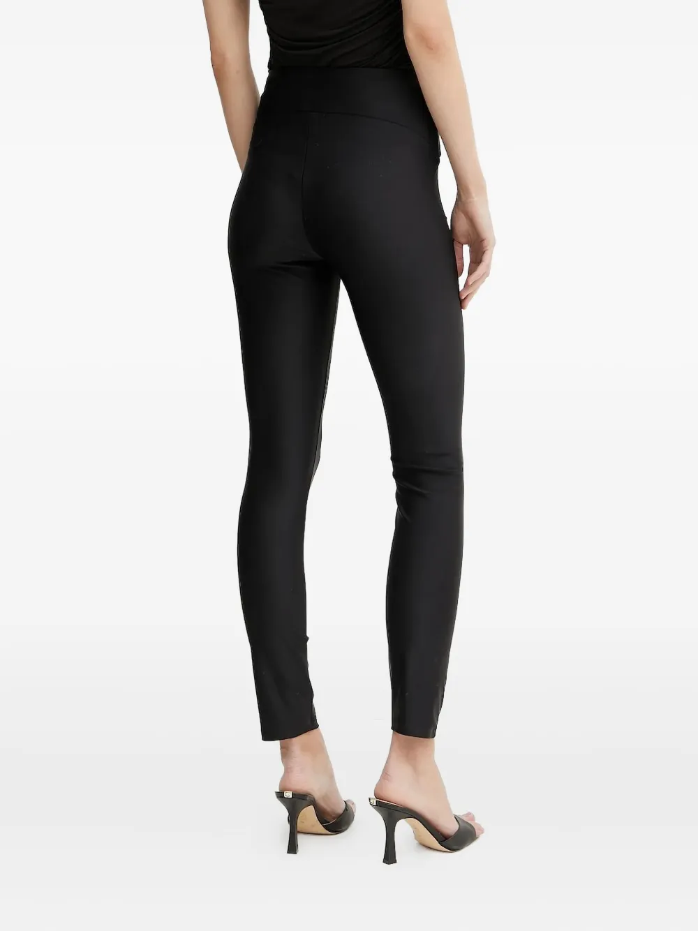 LIU JO logo-plaque high-waisted trousers - Zwart