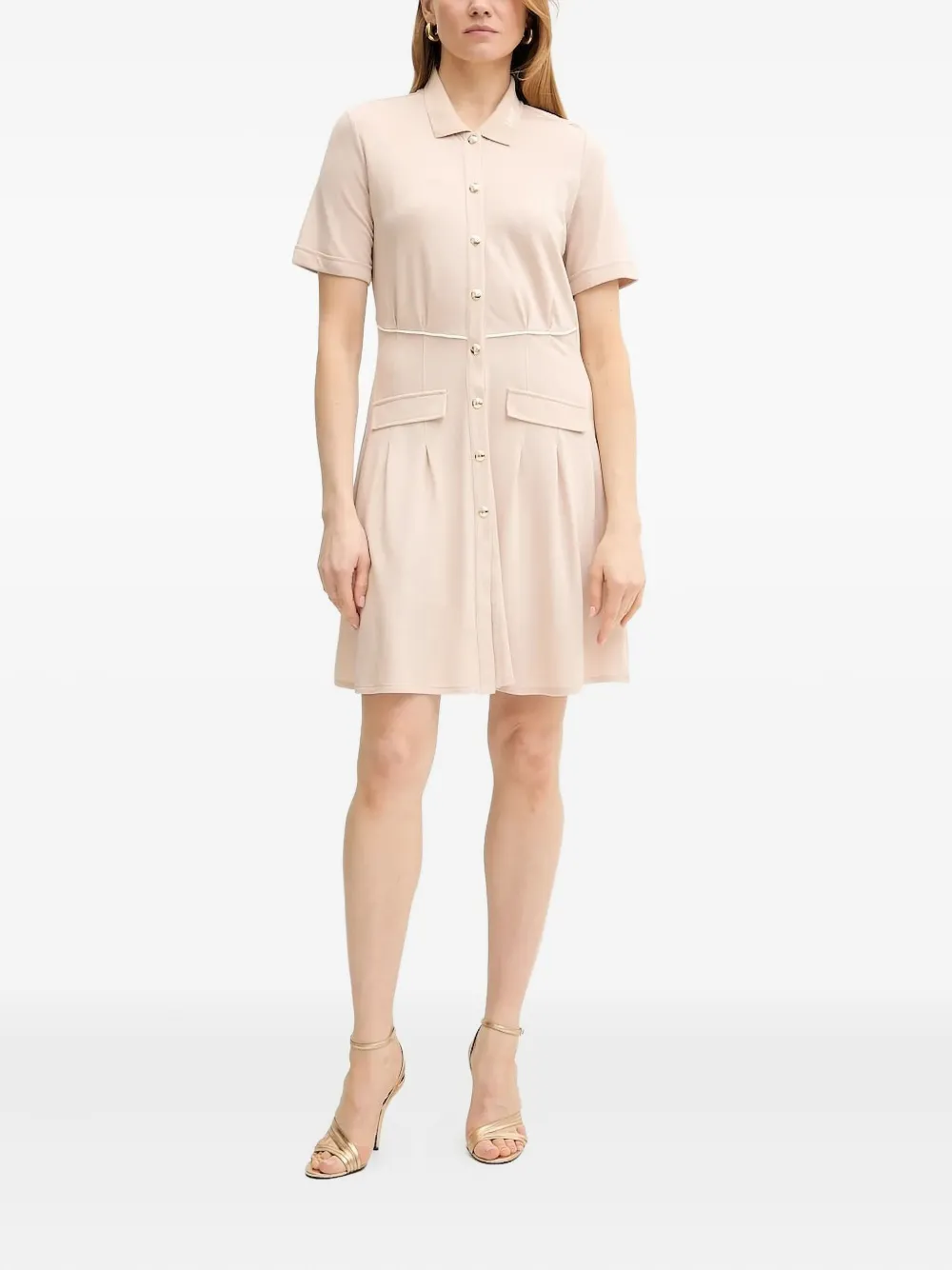 LIU JO button-fastening mini dress Beige