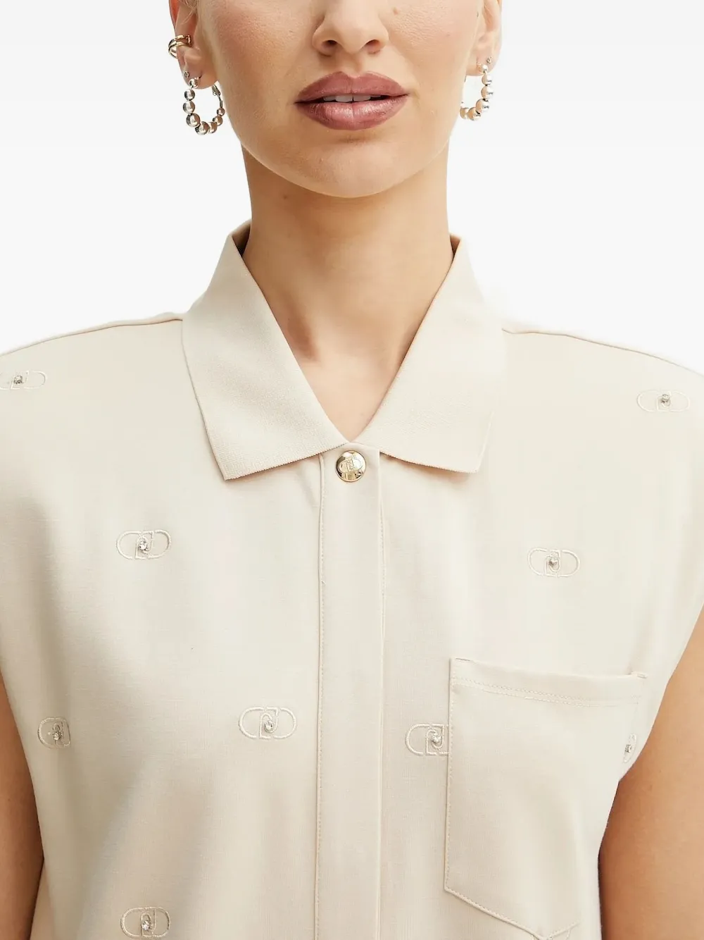 LIU JO Verfraaide mini-jurk met ruches Beige