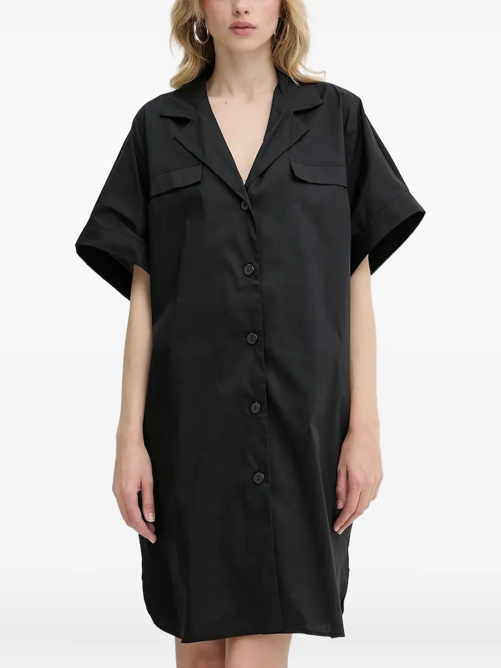 LIU JO button-fastening belted shirt dress Zwart