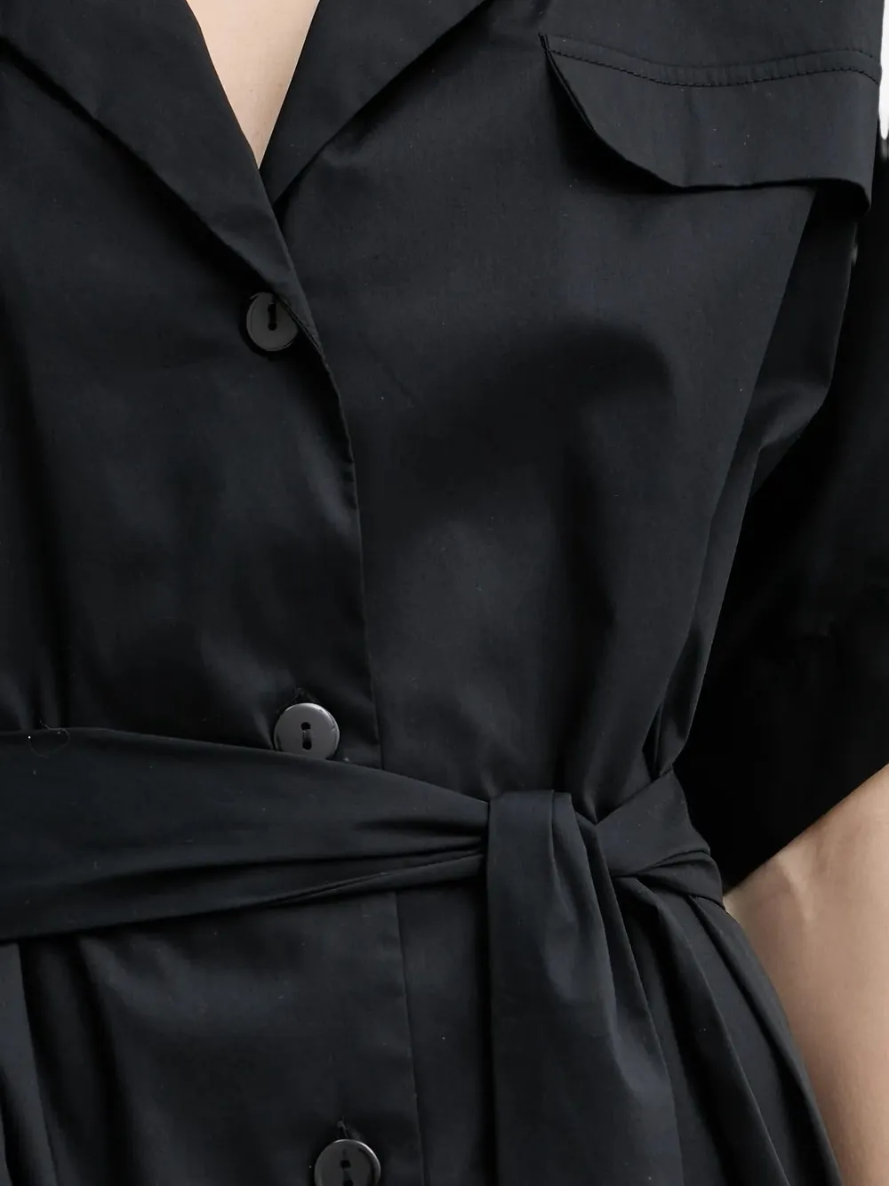 LIU JO button-fastening belted shirt dress Zwart