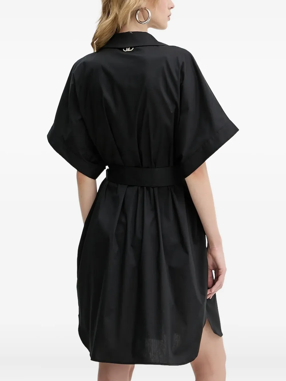 LIU JO button-fastening belted shirt dress Zwart
