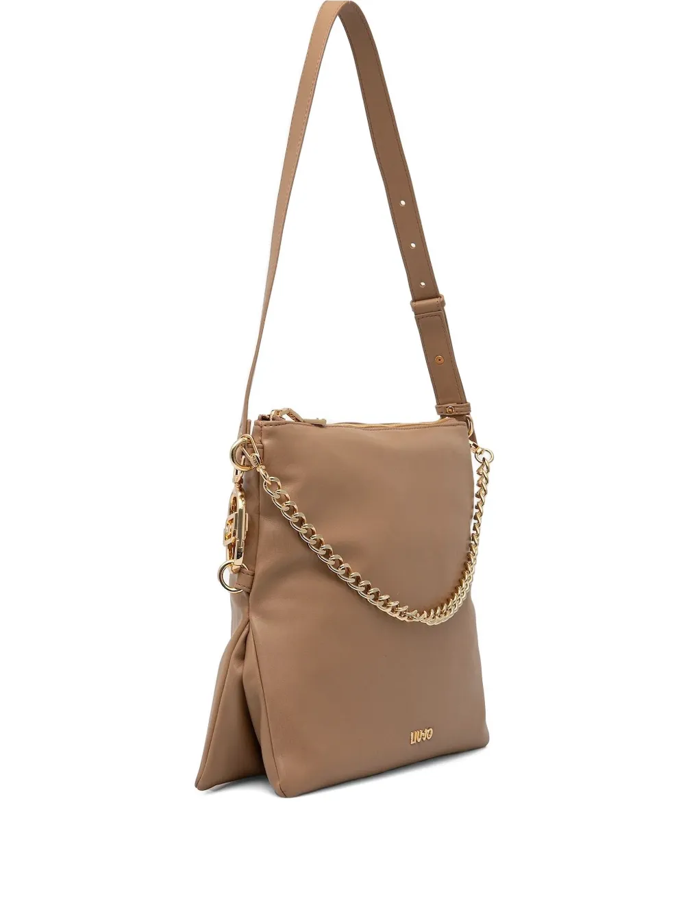 Liu •jo Medium Chain-embellished Shoulder Bag In Brown