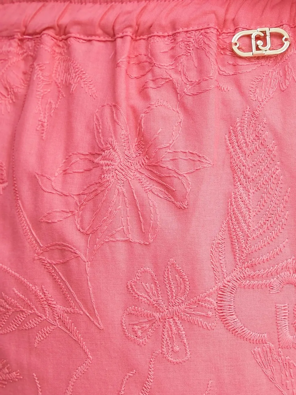 LIU JO embroidered side-stripe shorts Roze