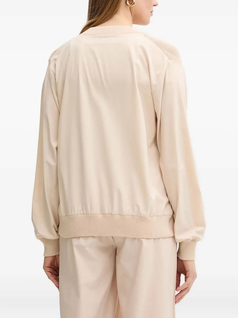 Liu •jo Mesh-panel Bomber Jacket In Neutral