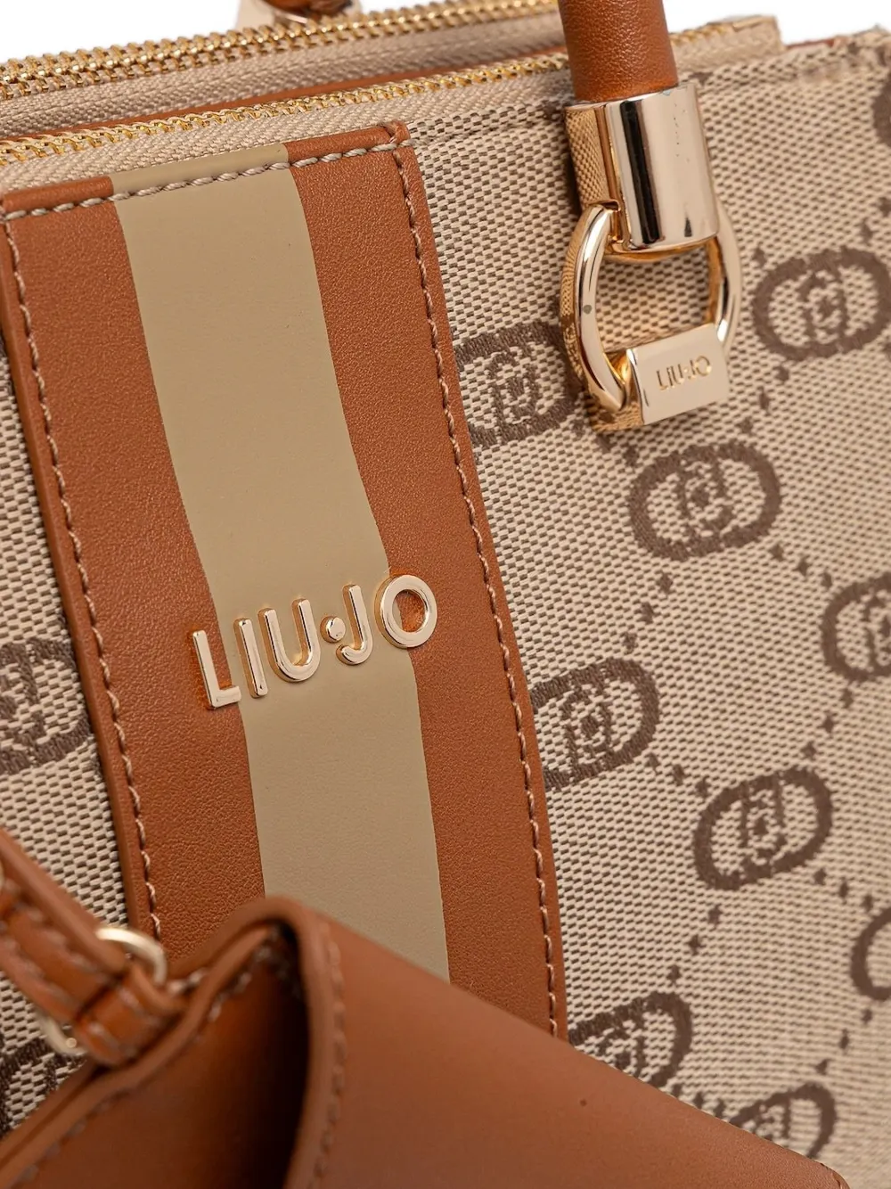 Liu •jo Monogram-jacquard Tote Bag In Brown