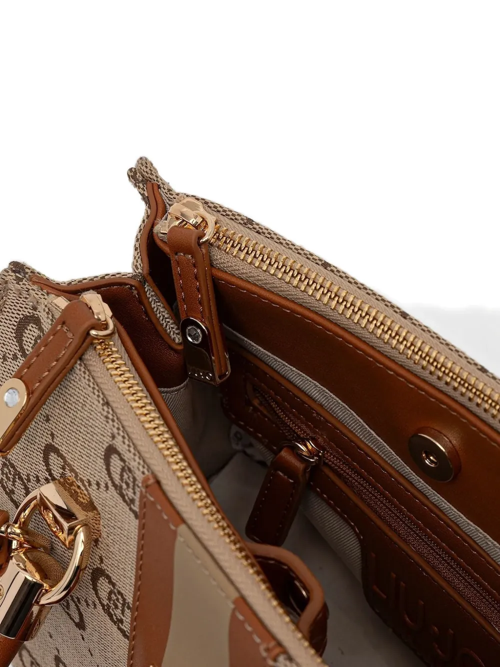 Liu •jo Monogram-jacquard Tote Bag In Brown