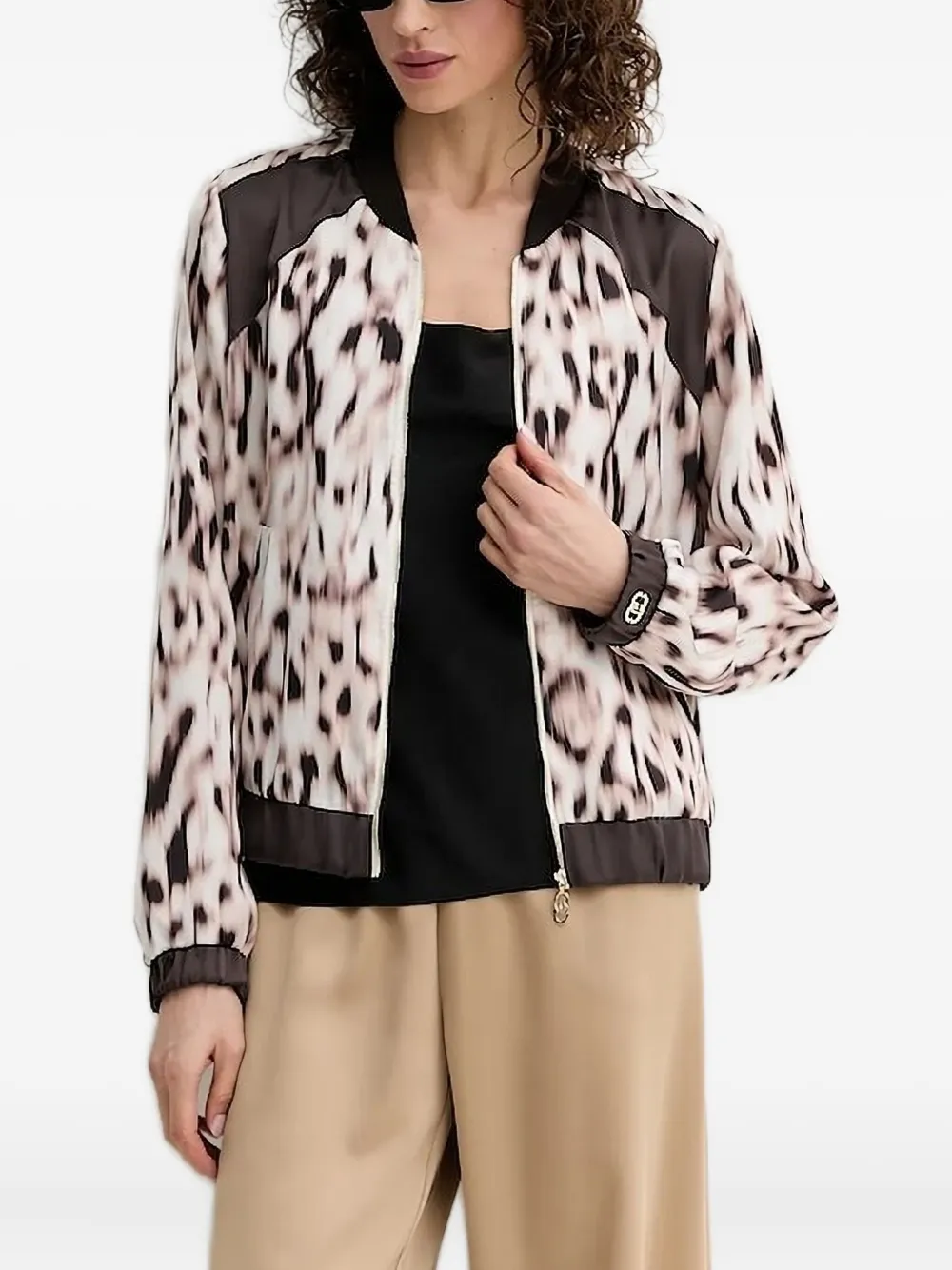 Liu •jo Leopard-print Bomber Jacket In Neutral
