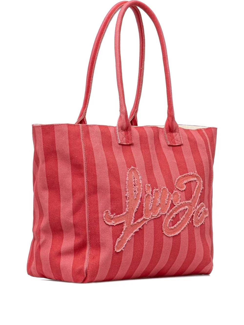 LIU JO striped logo-patch beach bag | Red | Image 1